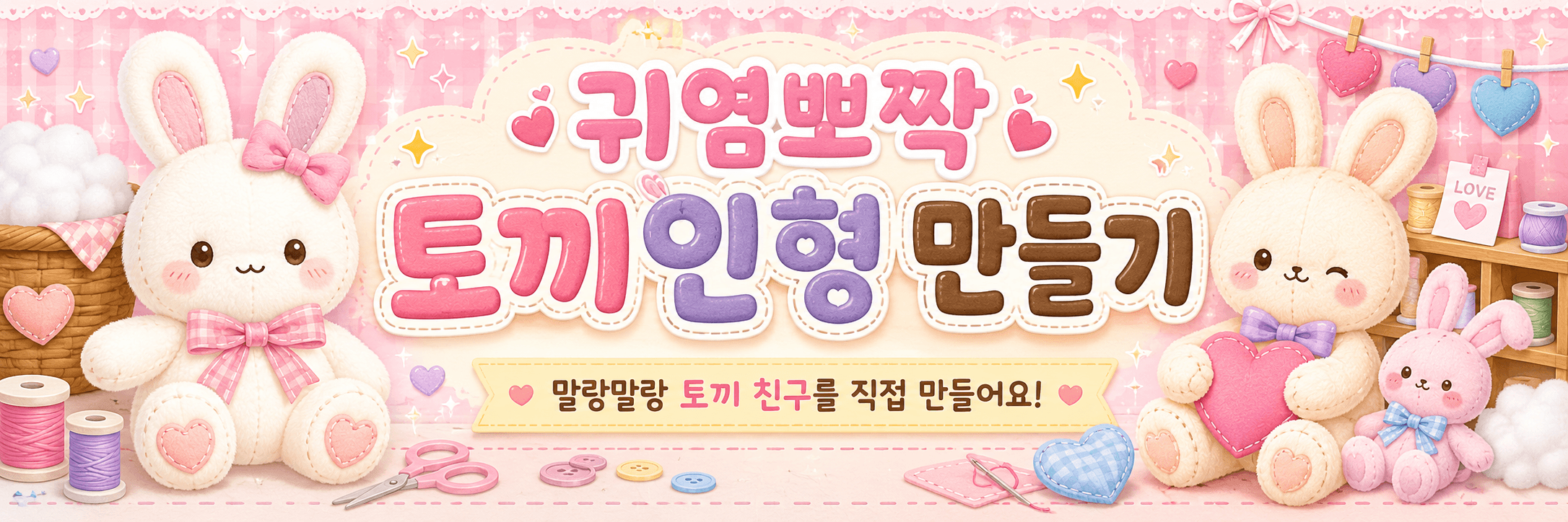 귀염뽀짝 토끼인형 만들기